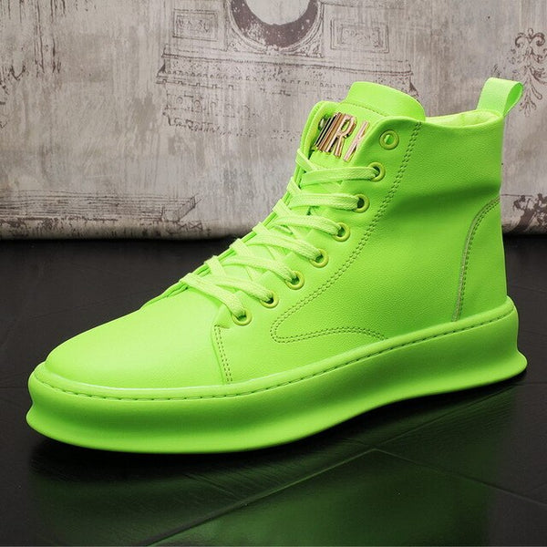Fashion Foward Men Casual Shoes High Top Green Hip Hop Shoes For Man B Shoepoly